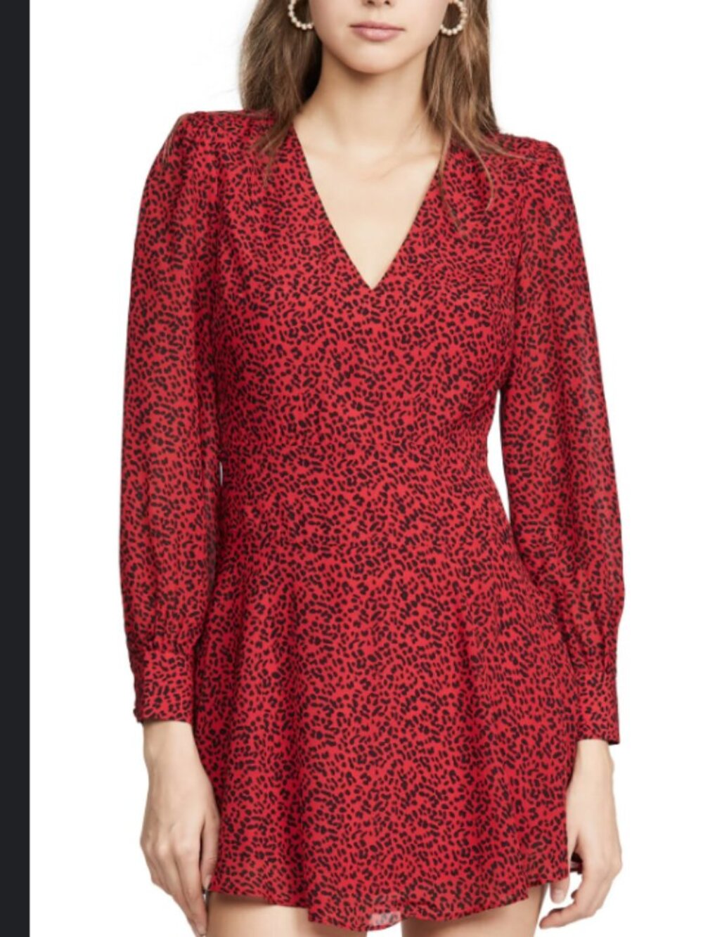 Alice + Olivia Red & Black Leopard Print Flare Mini Dress - Red, Size 14